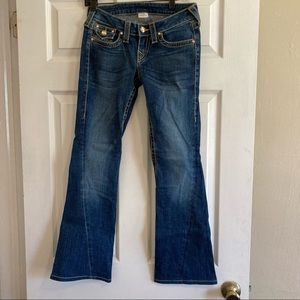 CLOSET CLEAROUT☀️True Religion womens Sz26 Disco Joey Big Tea Bling Jeans